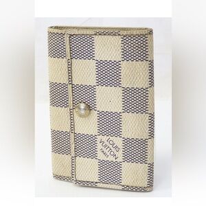 Louis Vuitton Beige and Blue Checkered Key Cles